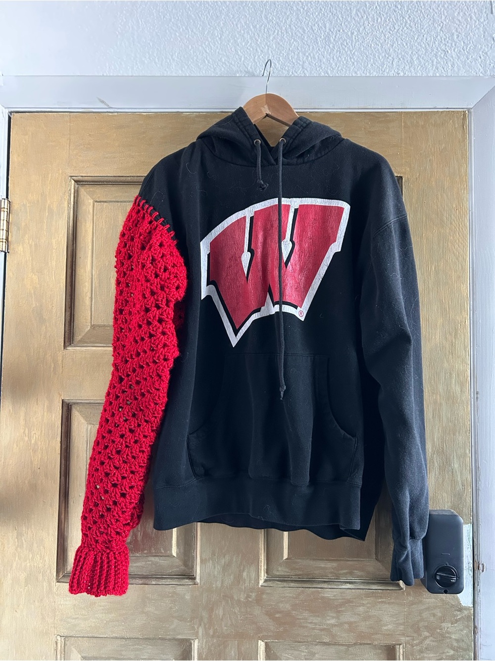 Wisconsin Badgers sweatshirt upcycle
